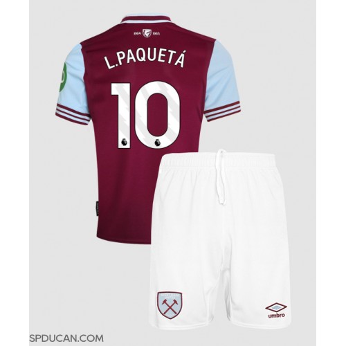 Dječji Nogometni Dres West Ham United Lucas Paqueta #10 Domaci 2024-25 Kratak Rukav (+ Kratke hlače)